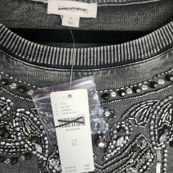 NWT Pilcro Embellished Graphic Sweatshirt XL Gorgeous!!! SEE BELOW FOR CALL OUT - Picture 8 of 9